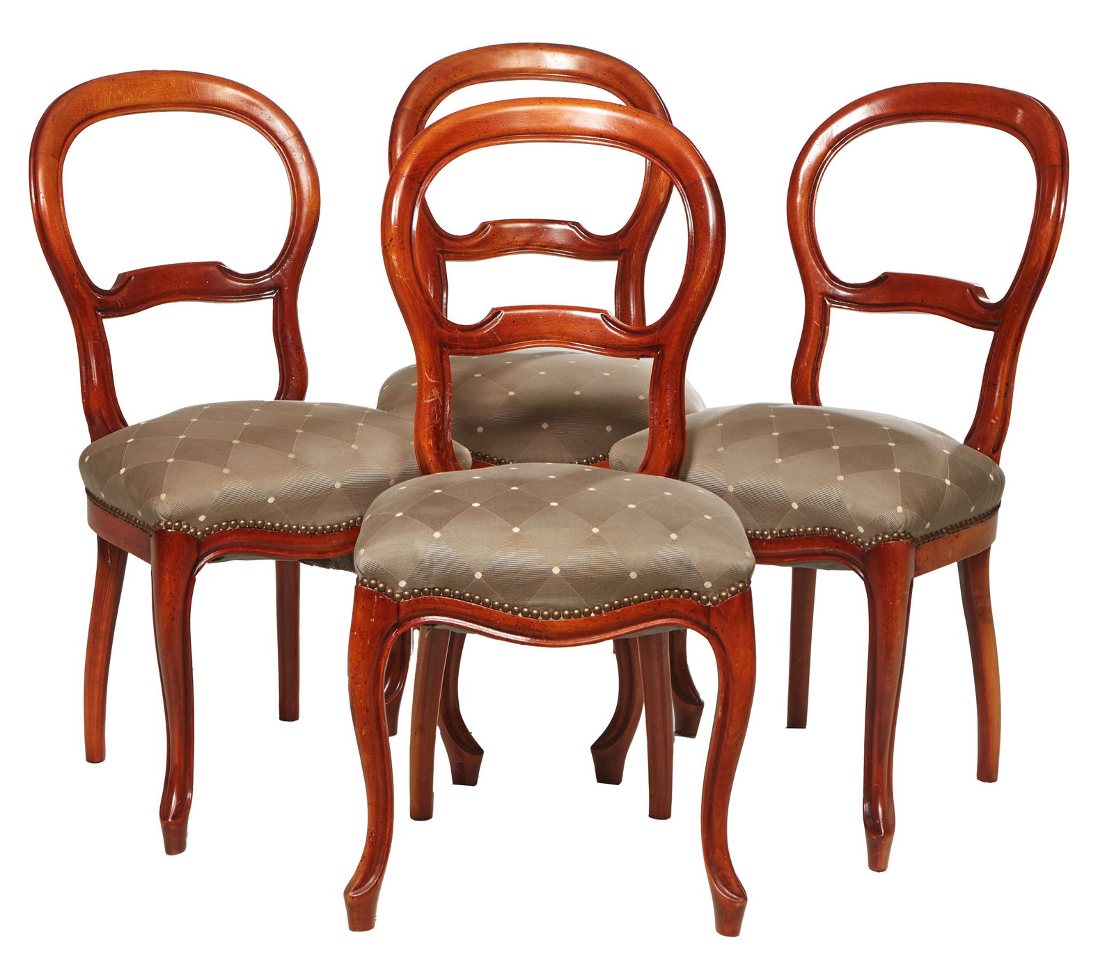 Set of Four Louis Philippe Fruitwood Dining Chairs, H.- 35 in., W.- 18 in., D.- 18 in. (4 Pcs.) (1 of 1)