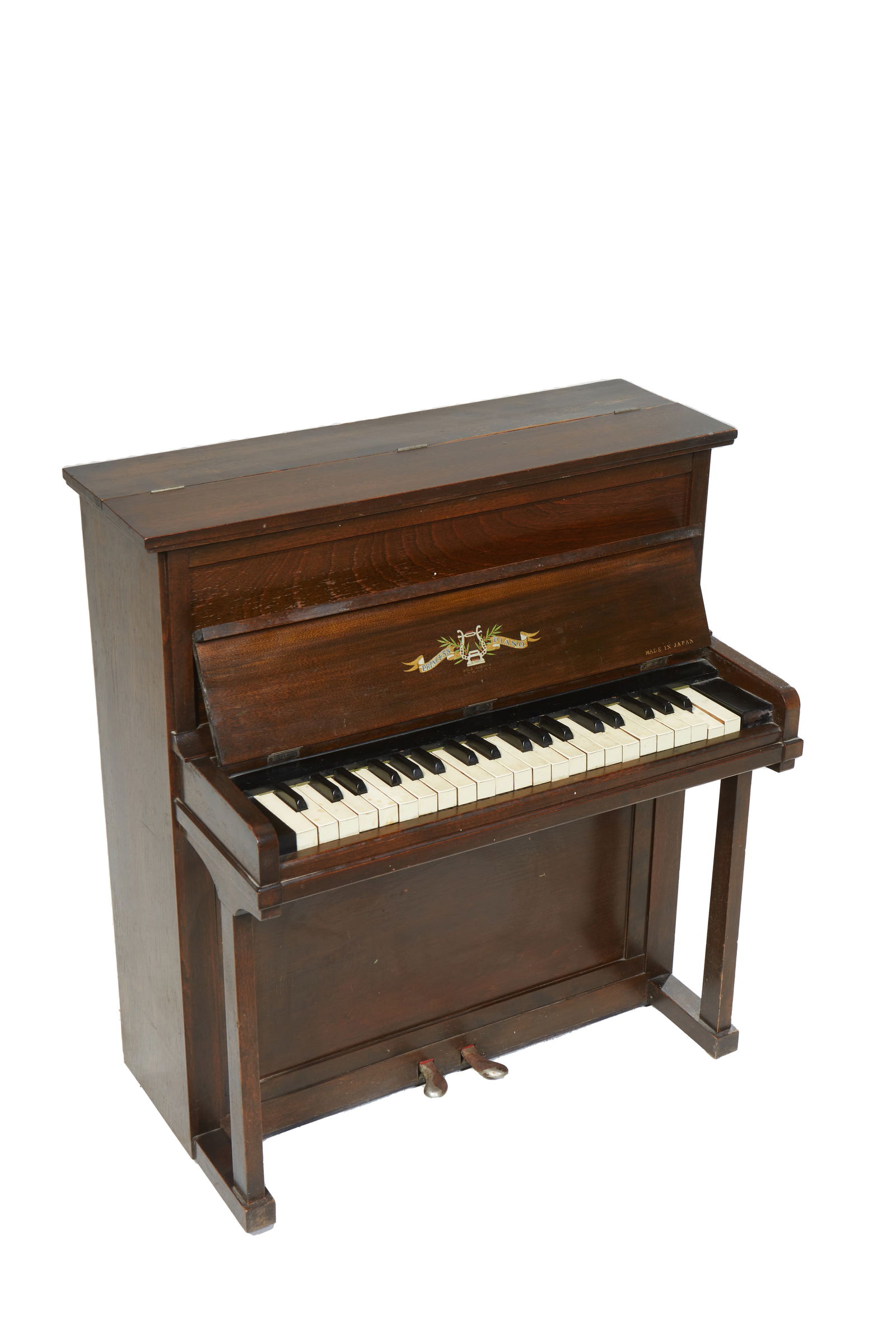 Kawaii KK Miniature Princess Mahogany Piano, Japan, 20th c., H.- 31 in., W.- 28 1/2 in., D.- 17 in. (1 of 7)