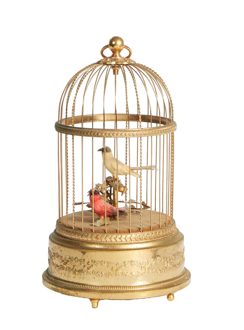 Reuge Music Swiss Sainte Croix Two Bird Automaton, c. 1960, H.- 12 in., Dia.- 6 1/2 in. (1 of 3)