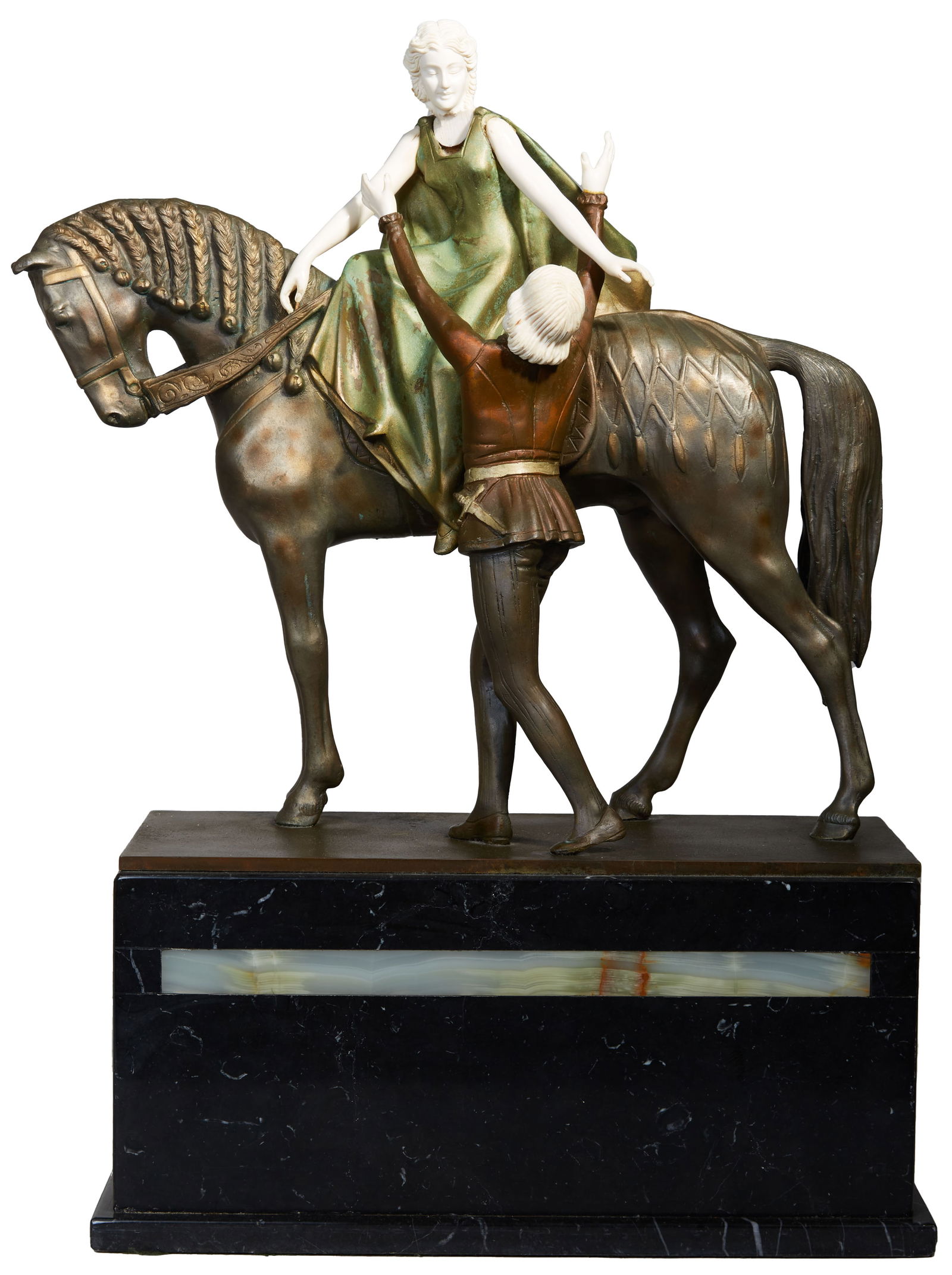 After Otto Poertzel (German, 1876-1963), "Maiden On a Horse and Suitor," early 20th c., Figure- H.- (1 of 3)