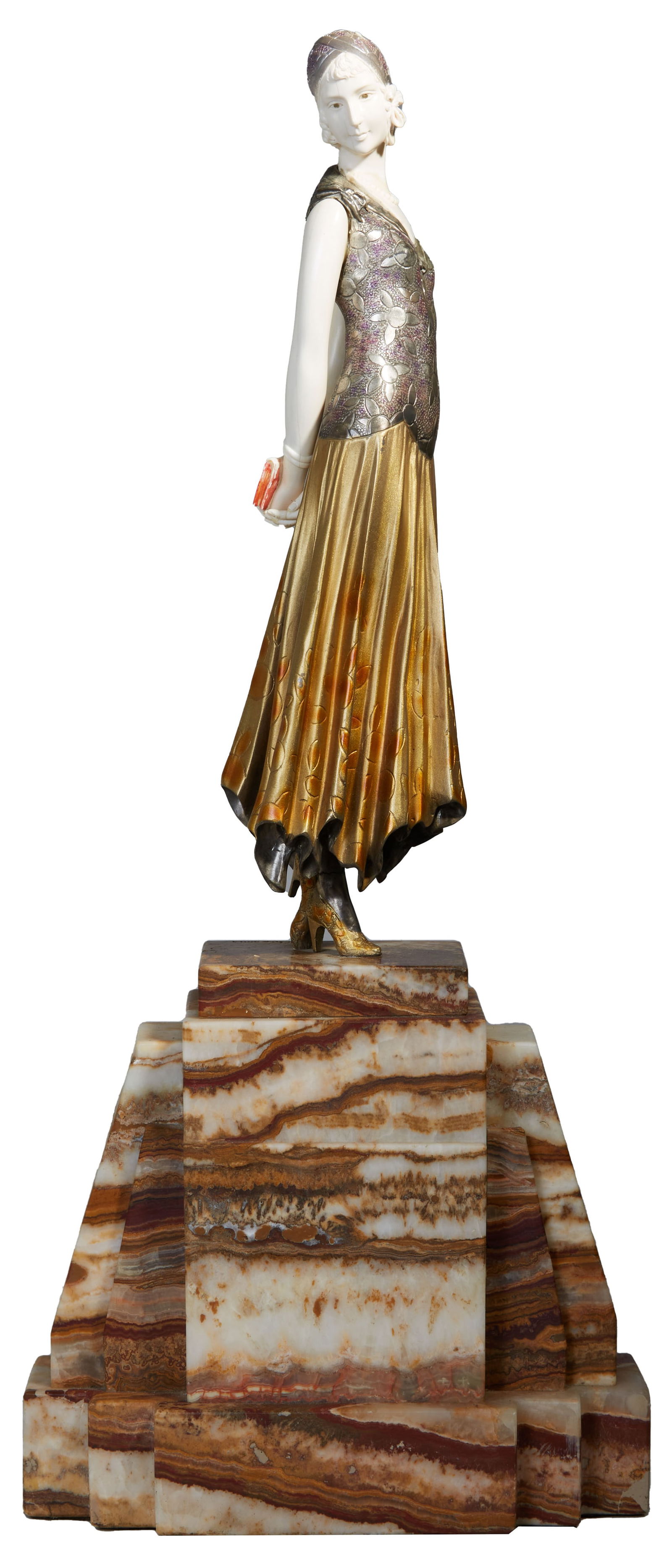 After Dimitri H. Chiparus (Romanian/French, 1886-1947), "Lady with Book," 20th c., Figure- H.- 14 (1 of 11)