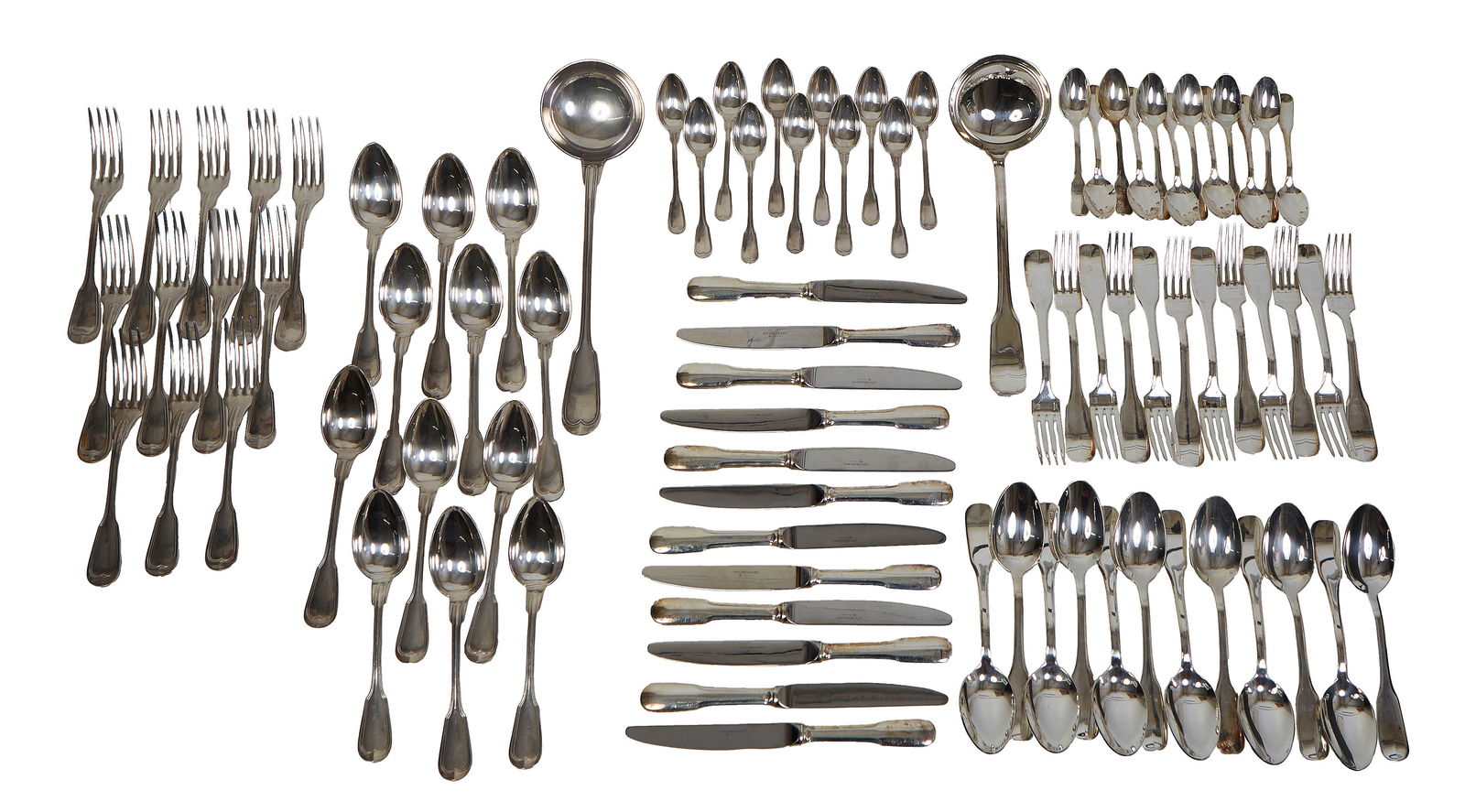 Two Cased sets of French Silverplated Flatware, 20th c., by Guy Degrenne (1 of 4)