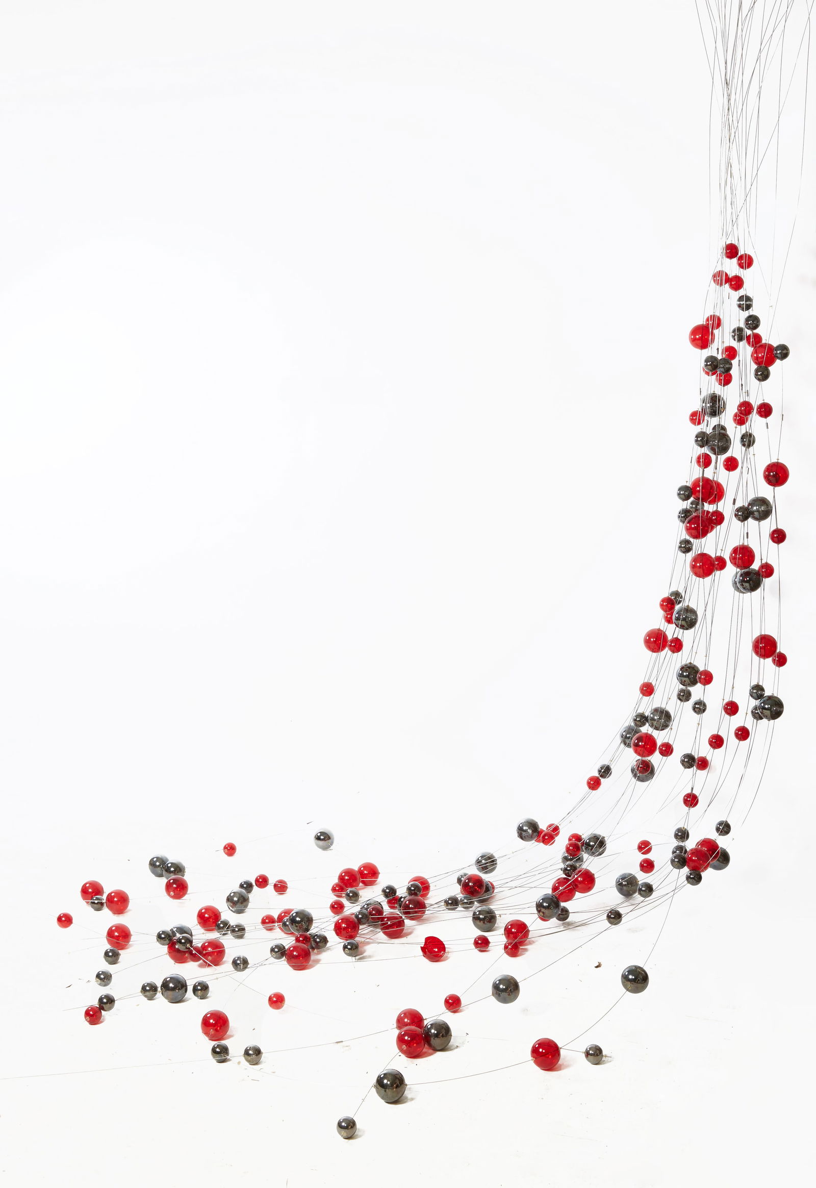 Massive Mid-Century Modern Glass and Wire Chandelier, 20th c. (1 of 1)