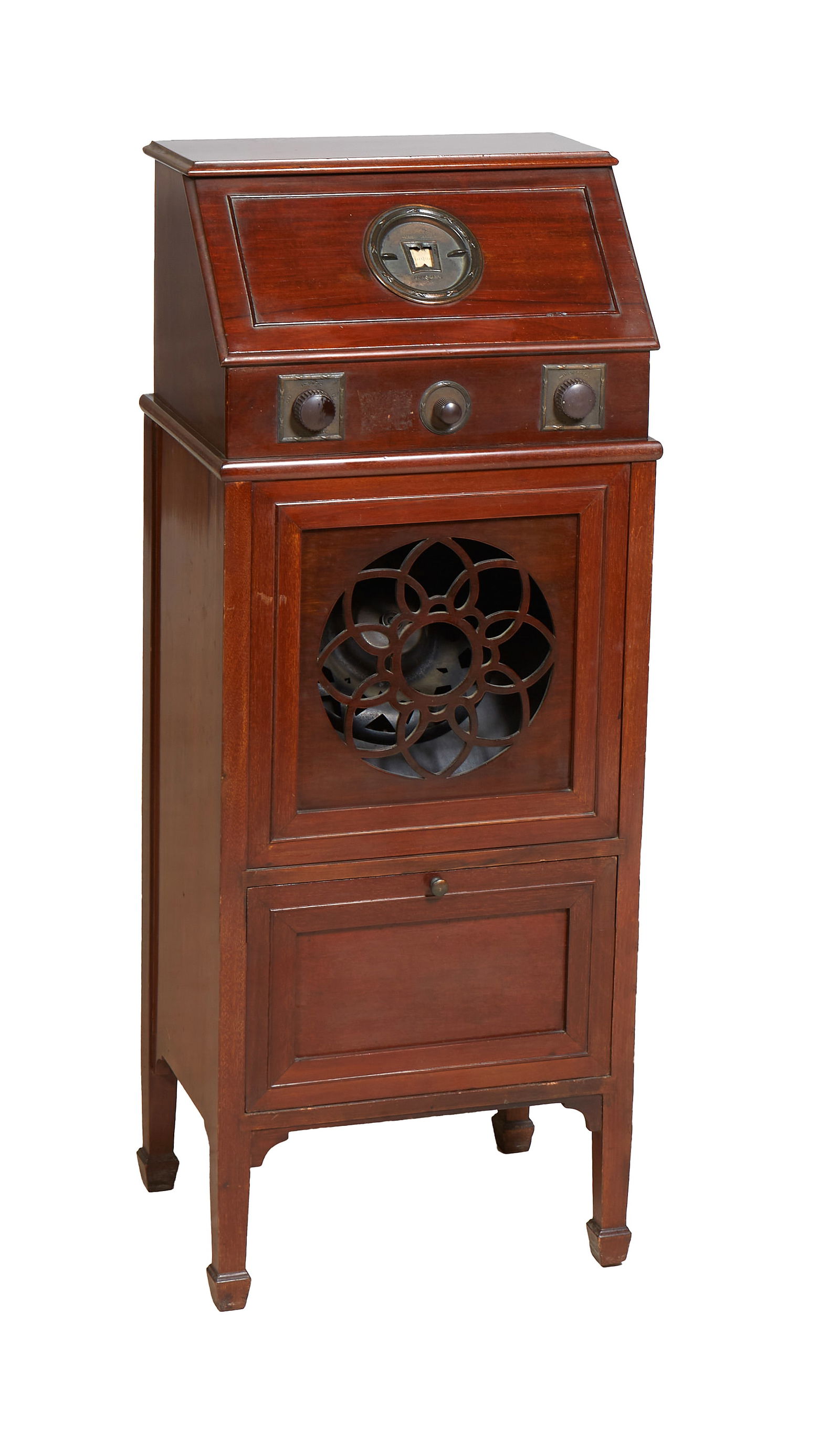 Marconiphone Floor Model Mahogany Tube Type Floor Model Radio, Model 23, 1923, H.- 43 1/4 in., W.- (1 of 1)