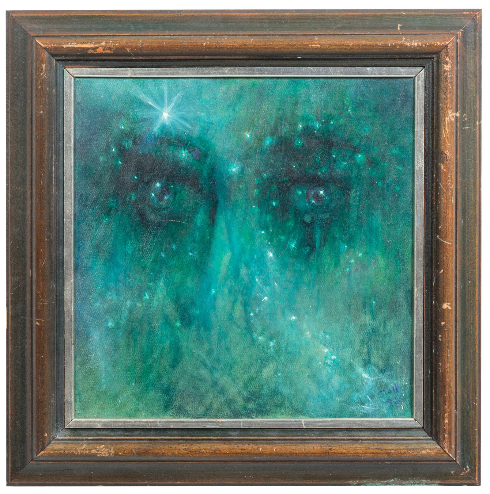 American School, "Christmas Eve," 1972, H.- 12 in., W.- 12 in., Framed- H.- 16 1/2 in., W.- 16 1/2 (1 of 5)