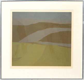 Takao Tanabe (Canadian, b. 1926), "Abstract," 1973, H.- 19 in., W.- 20 3/4 in., Framed- H.- 26 1/4: Takao Tanabe (Canadian, b. 1926), "Abstract," 1973, serigraph on paper, editioned 53/75, signed, dated ''73" and numbered lower right in pencil, presented in a chrome frame, H.- 19 in., W.- 20 3/4 in.