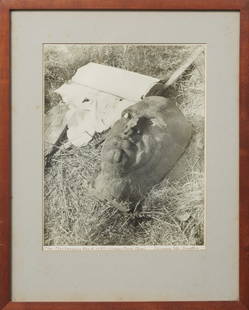 Clarence John Laughlin (American/Louisiana, 1905-1915), "The Mysterious Head, Orange Grove: Clarence John Laughlin (American/Louisiana, 1905-1915), "The Mysterious Head, Orange Grove Plantation [LA]," 1947, silver gelatin print, signed, titled and dated in pen in the lower margin, presented