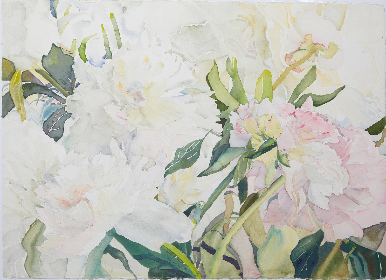 Janice Cartier (American/Louisiana & Texas, b. 1952), "Pink and White Peonies," H.- 22 1/2 in., W.- (1 of 1)