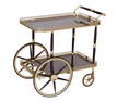 French Art Nouveau Brass and Wood Dessert Cart, early 20th c., H.- 31 in., W.- 30 1/2 in., D.- 18 in