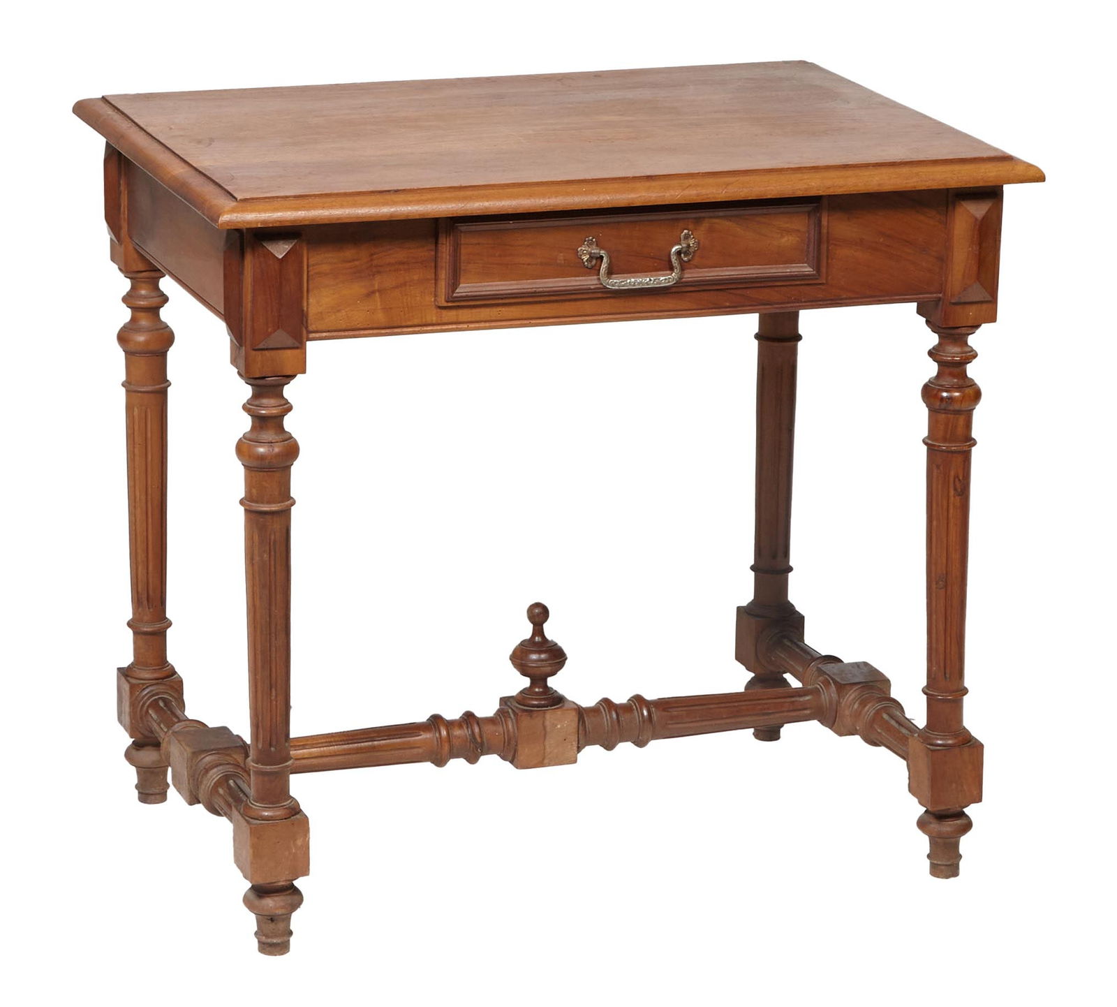 French Henry II Style Carved Walnut Writing Table, 20th c., H.- 28 1/2 in., W.- 31 1/2 in., D.- 21 i (1 of 1)