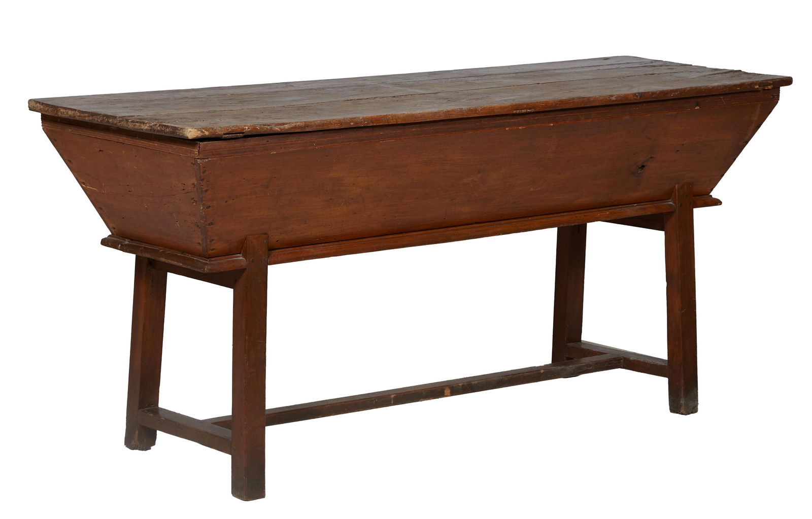 French Provincial Walnut Dough Box, 19th c., H.- 31 1/2 in., W.- 47 in., D.- 24 in. (1 of 2)