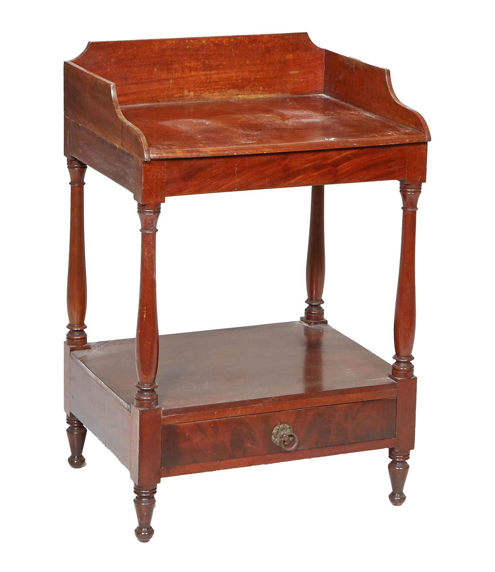 Louisiana Federal Mahogany Washstand, early 19th c., St. Mary Plantation, H.- 33 1/2 in., W.- 22 in. (1 of 1)