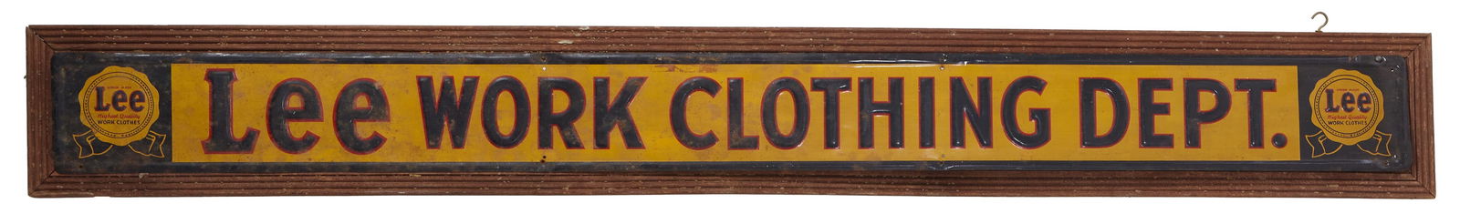 Vintage Lee Work Clothing Department Advertising Sign, H.- 5 1/2 in., W.- 60 in. (1 of 1)