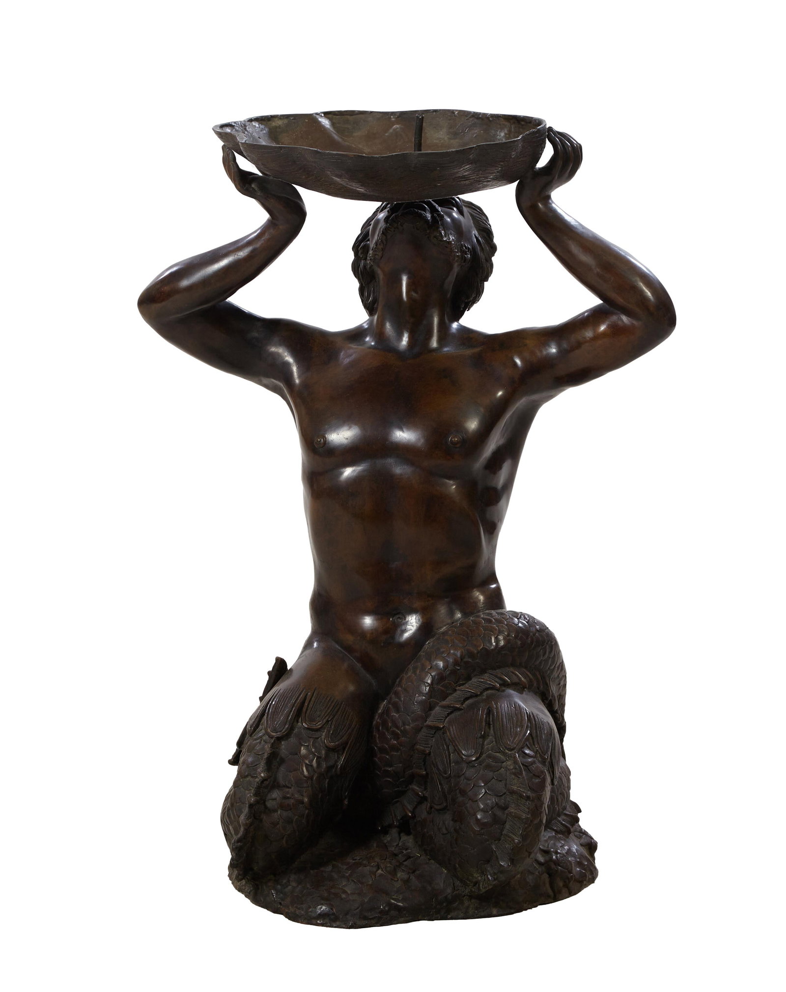 Bronze Garden Fountain of Triton, 20th c., H.- 36 1/2 in., W.- 26 1/2 in., D.- 22 in. (1 of 3)