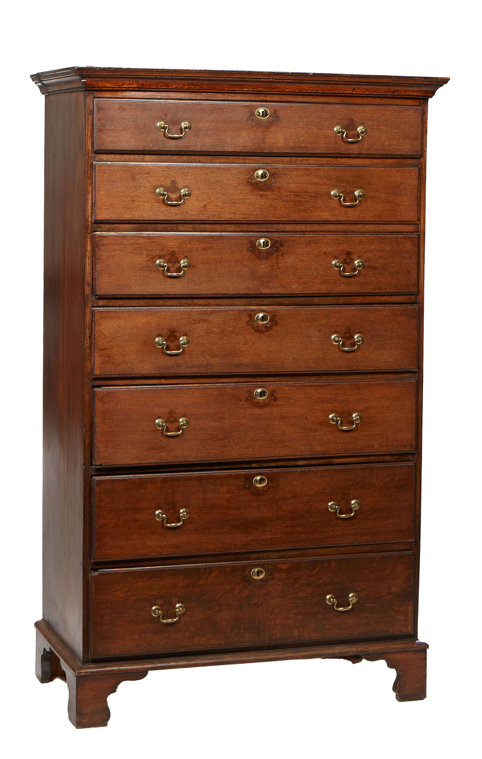 American Walnut Tall Chest of Drawers, 18th c., H.- 64 3/4 in., W.- 39 in., D.- 21 in. (1 of 1)