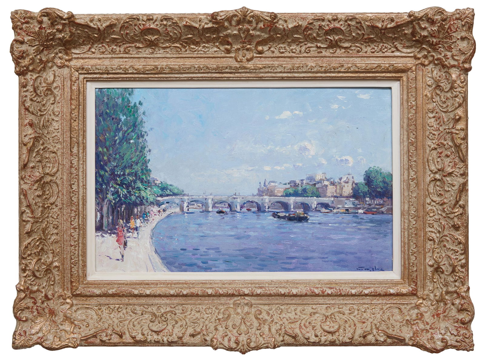 Niek van der Plas (Dutch, b. 1954), "Pont Neuf," H.- 10 in., W.- 15 3/4 in., Framed- H.- 17 1/2 in., (1 of 4)
