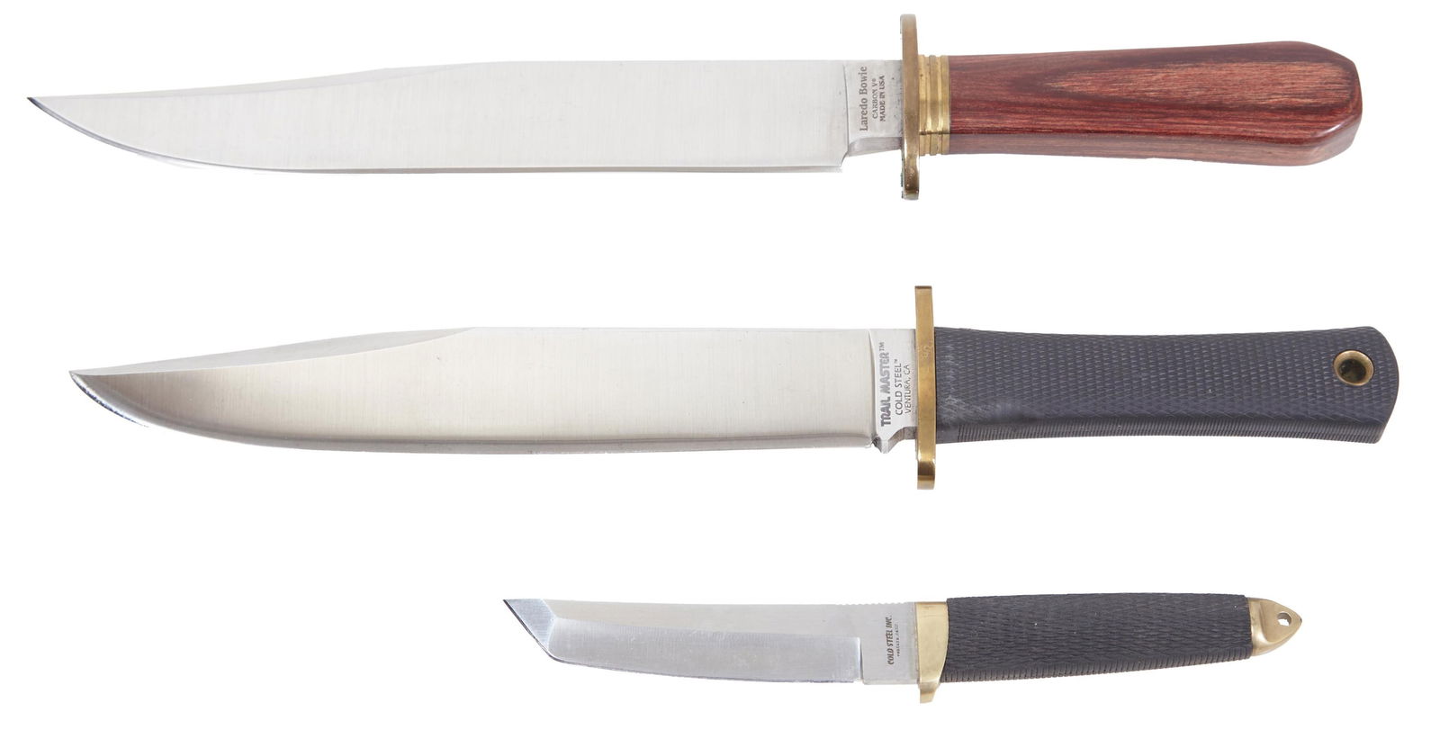 Three Knives, 20th c., Longest- L.- Blade- 9 1/2 in. (3 Pcs.) (1 of 18)