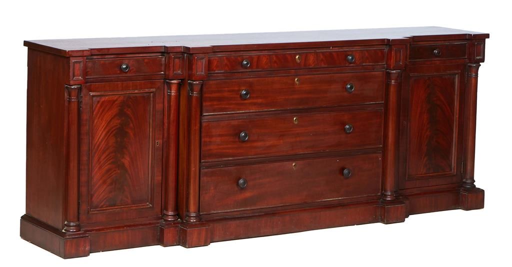 Ralph Lauren "Polo" Carved Mahogany Sideboard, 20th c., H.- 35 in., W.- 92 in., D.- 21 in. (1 of 1)
