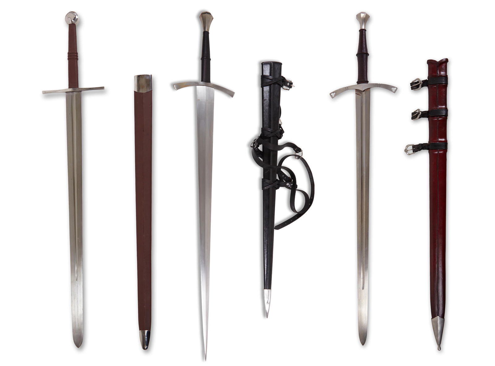 Three Reproduction Swords, 20th c., Longest- L.- Blade- 36 in. (3 Pcs.) (1 of 19)
