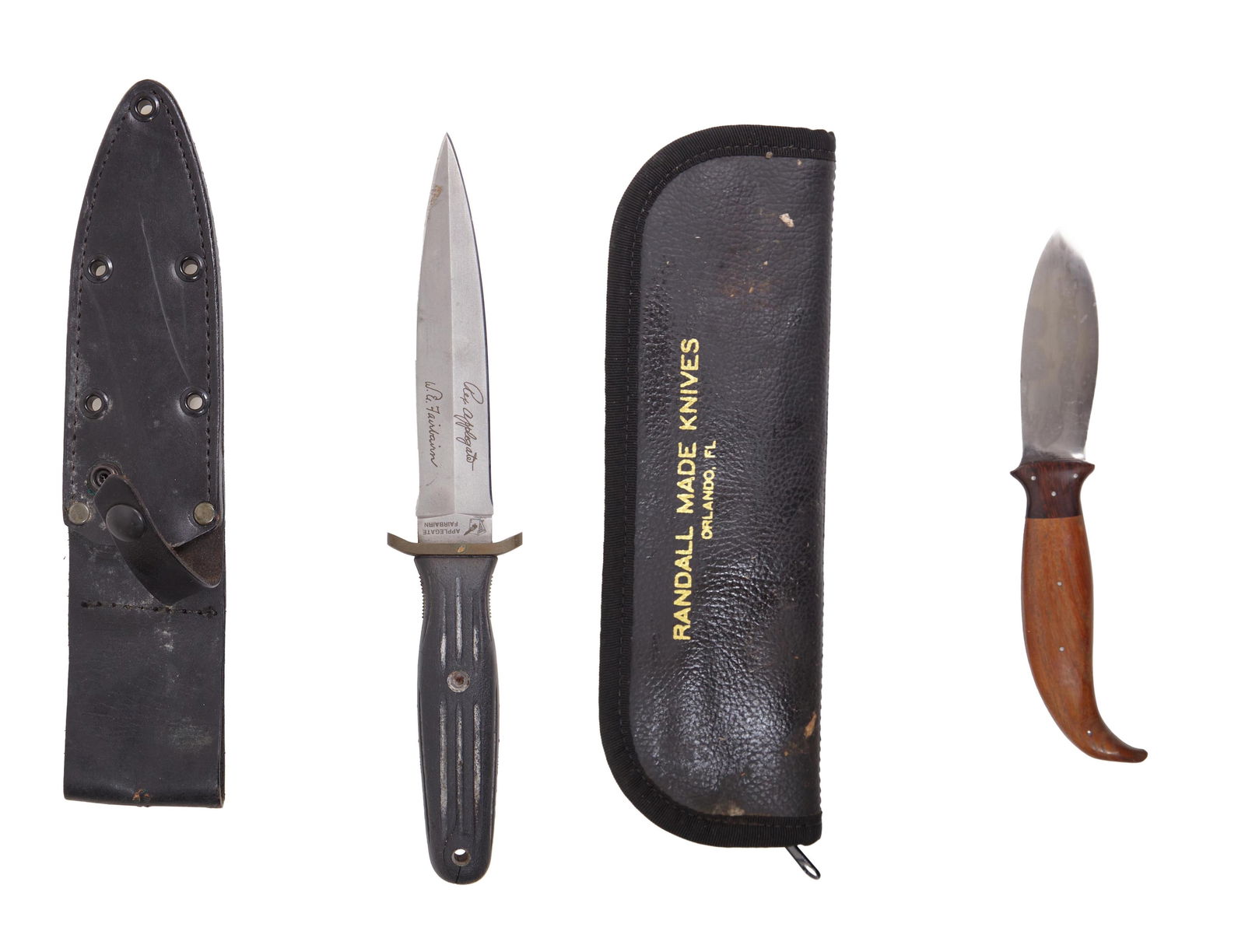 Pair of Combat Knives, 20th c., Longer- L.- Blade- 5 1/2 in. (2 Pcs.) (1 of 7)