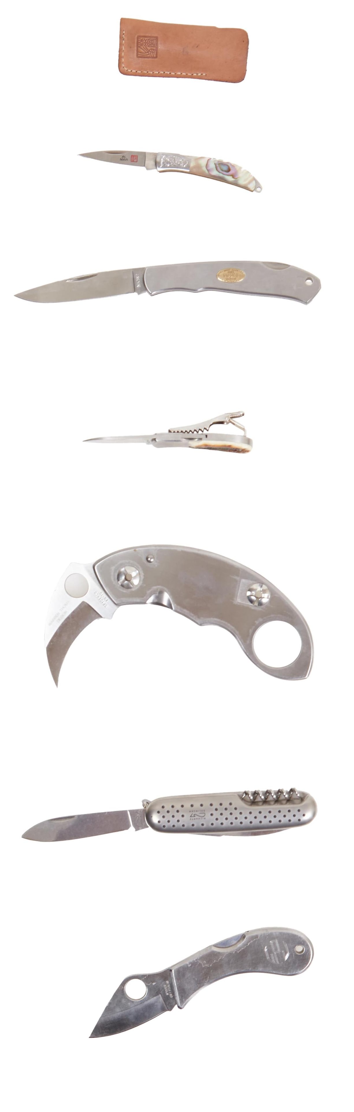 Six Folding Knives, 21st C., Longest L. Blade 2 1/2 In. (6 Pcs.) Auction