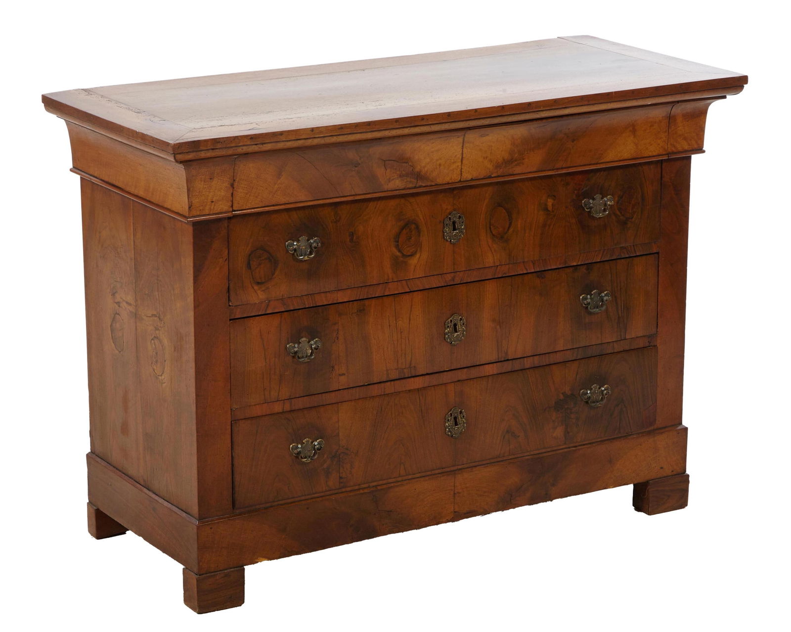 French Louis Philippe Burled Walnut Commode, mid 19th c., H.- 35 1/4 in., W.- 48 1/2 in., D.- 21 1/2 (1 of 1)