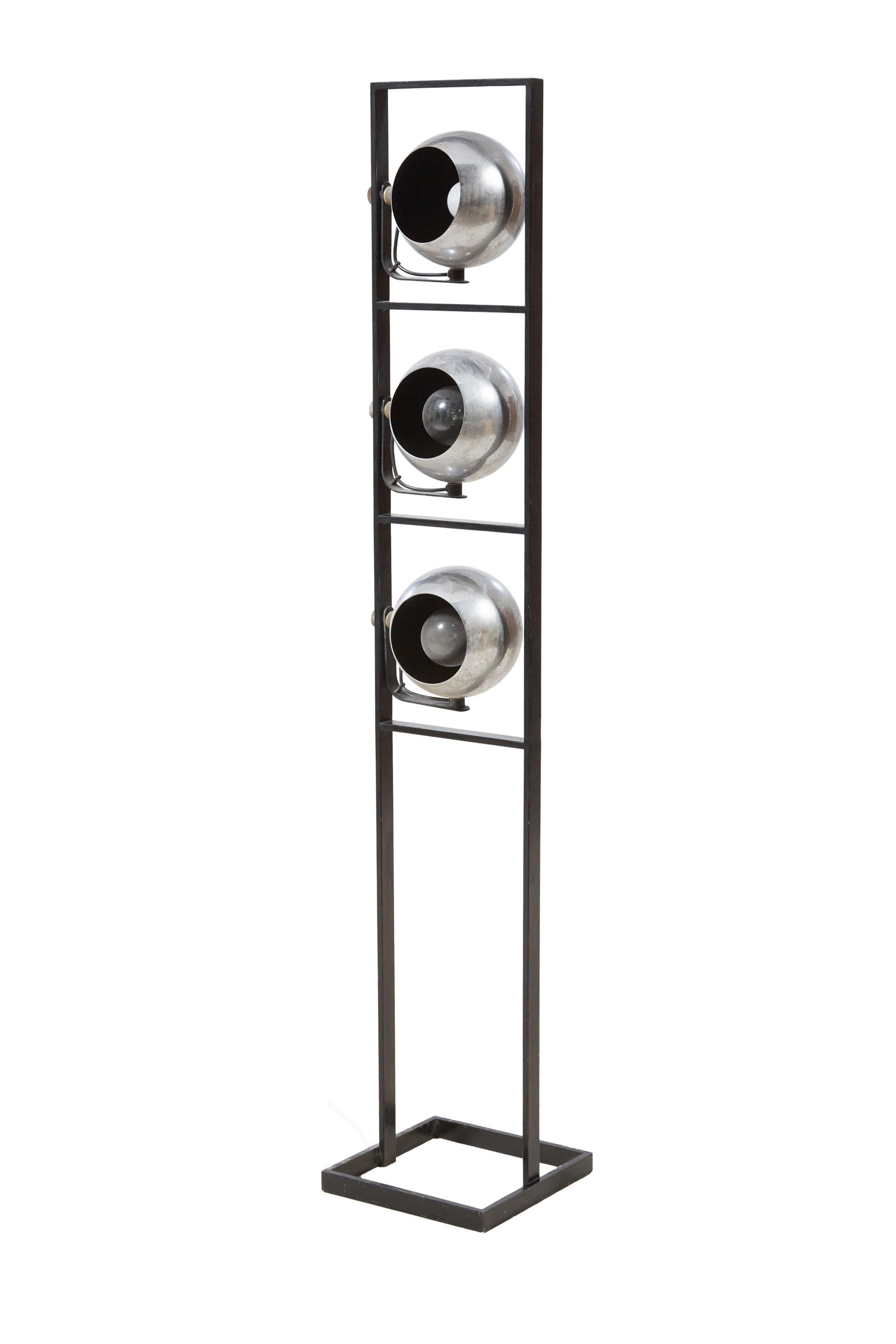 Mid Century Modern Chrome Three Light Floor Lamp, 20th c., H.- 60 in., W.- 10 7/8 in., D.- 10 7/8 (1 of 1)