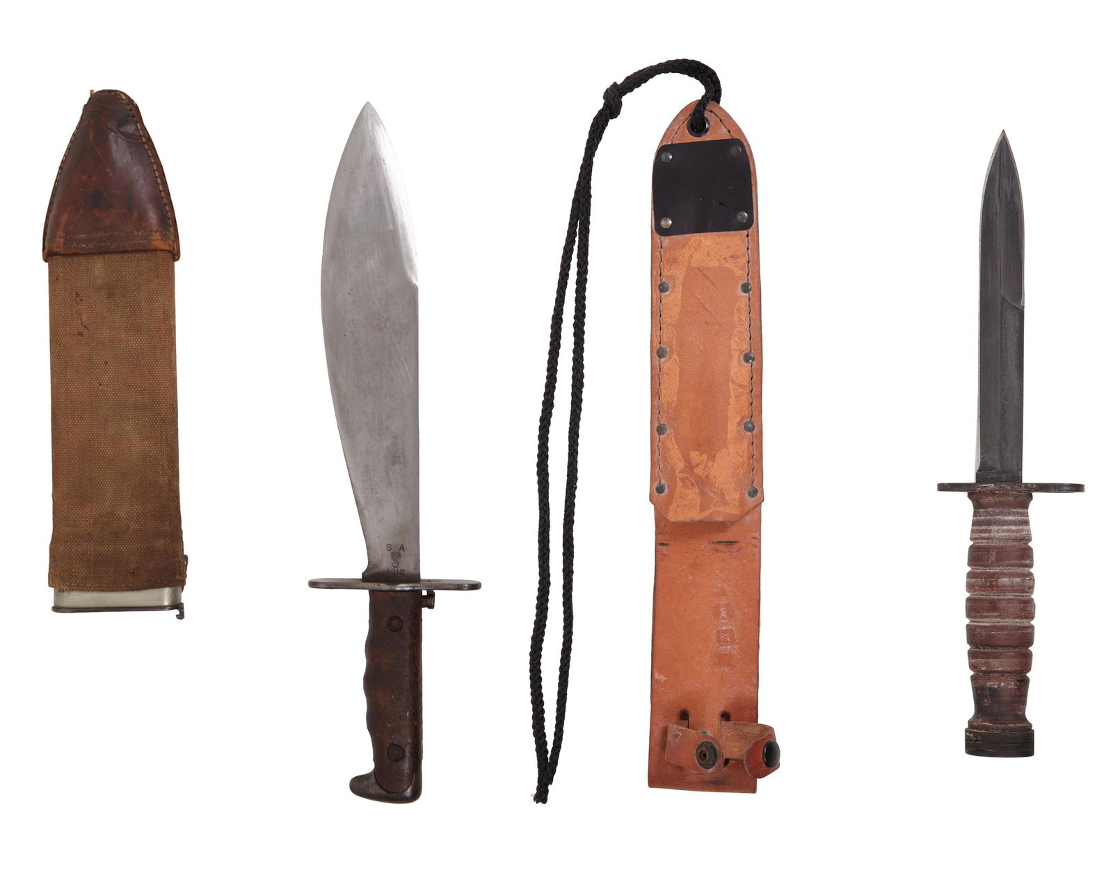 Two Military Hand Weapons, 20th c., Longer- L.- Blade- 10 in. (2 Pcs.) (1 of 10)