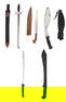 Five Combat and Utility Knives, 20th c., Longest- L.- Blade- 20 1/2 in. (5 Pcs.)