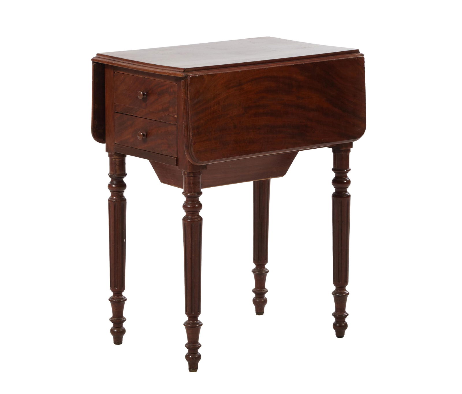 Louis Philippe Walnut Bedside Table, mid 19th c., H.- 27 1/2 in., W.- Closed- 14 1/2 in., W.- Open- (1 of 2)