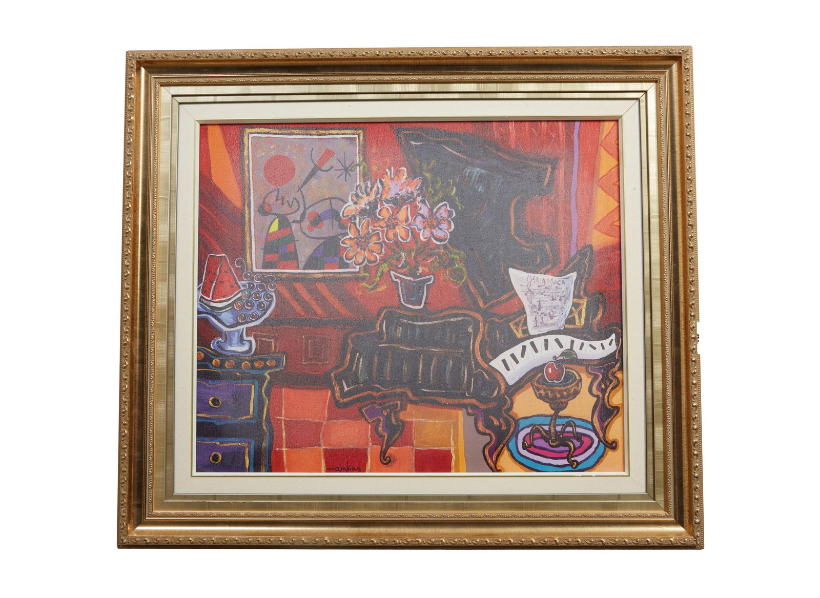 Berge Missikian (Canadian, 1933-2017), "Jazz Up with Miro," 1998, H.- 20 in., W.- 24 in., Framed H.- (1 of 4)