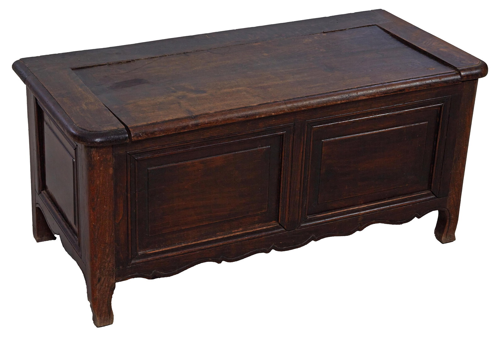 French Louis XV Style Carved Poplar Coffer, 19th c., H.- 17 in., W.- 37 1/4 in., D.- 17 1/2 in. (1 of 2)