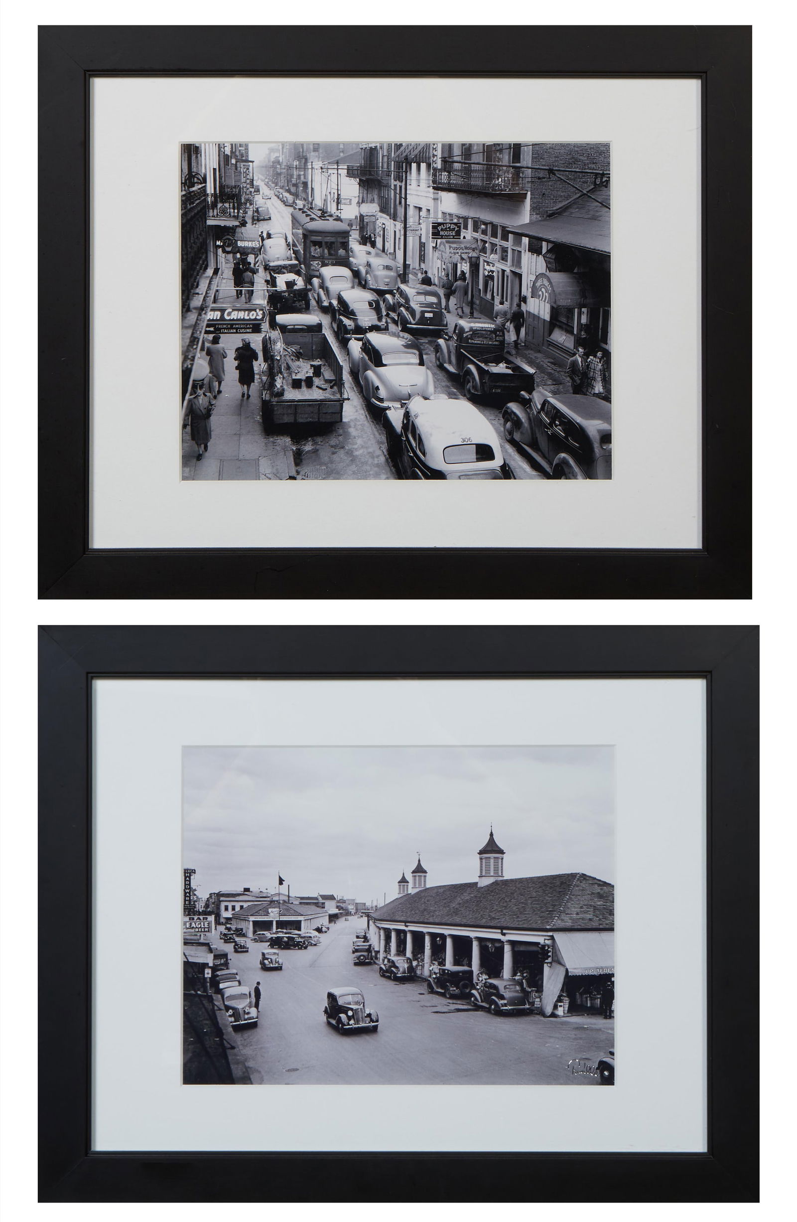 After Theodore 'Fonville' Winans (American/Louisiana, 1911-1992), "Bourbon Street with Streetcar," (1 of 8)