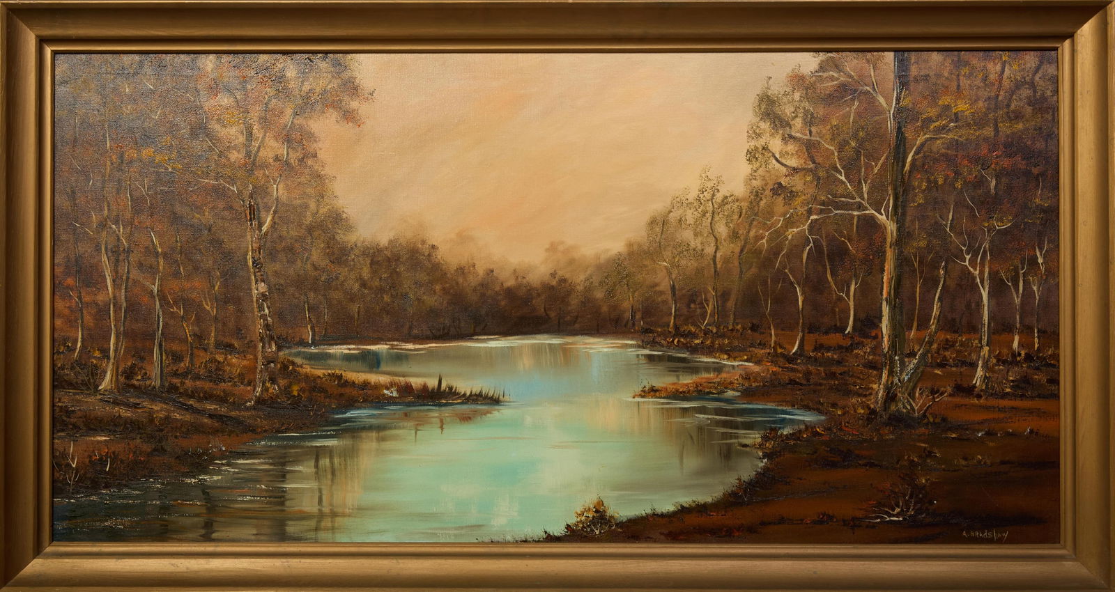 A. Bradshaw (American, 20th/21st Century), "Fall River Landscape," H.- 24 in., W.- 48 in., Framed- (1 of 4)