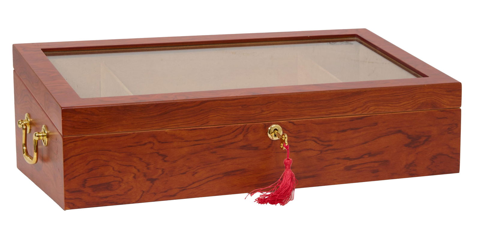 Large French Beech Cigar Humidor, 20th c., H.- 6 7/8 in., W.- 21 in., D.- 10 1/2 in. (1 of 4)