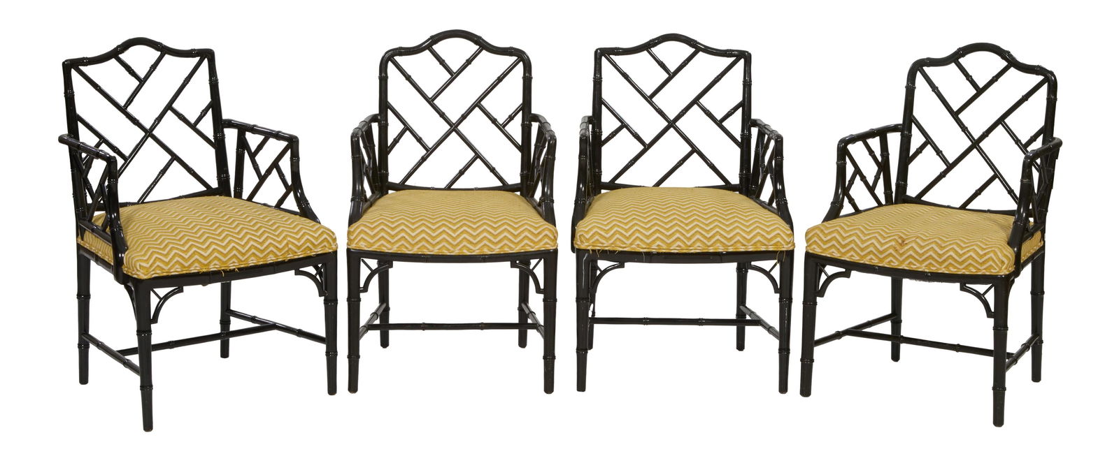 Four Faux Bamboo Armchairs, by the "Century Chair Co., North Carolina, 20th c., H.- 36 in., W.- 22 (1 of 3)