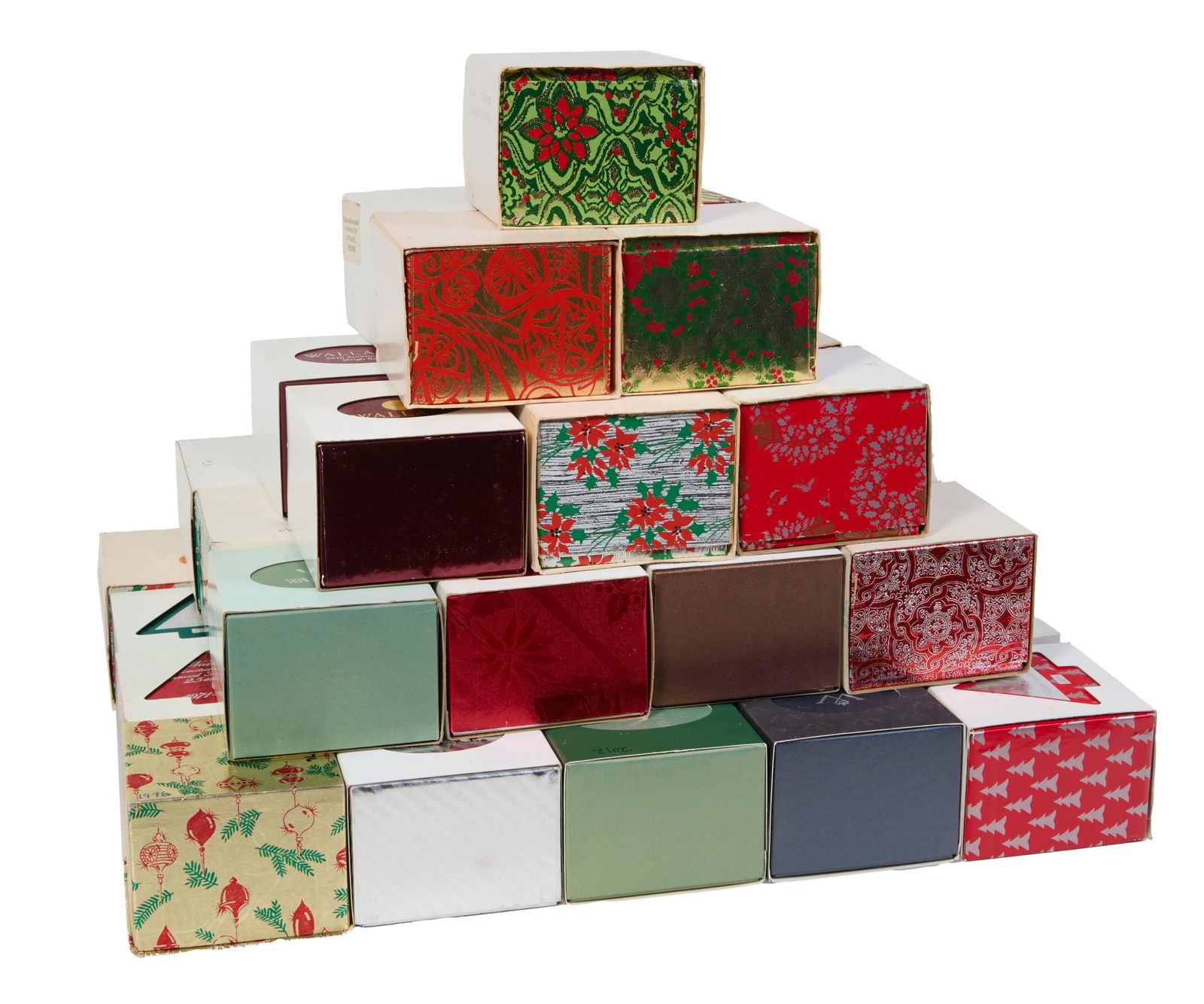 Large Group of Forty-Four Wallace Silverplated Christmas Bell Ornaments, 1975-2018, Each Box- H.- 2 (1 of 8)