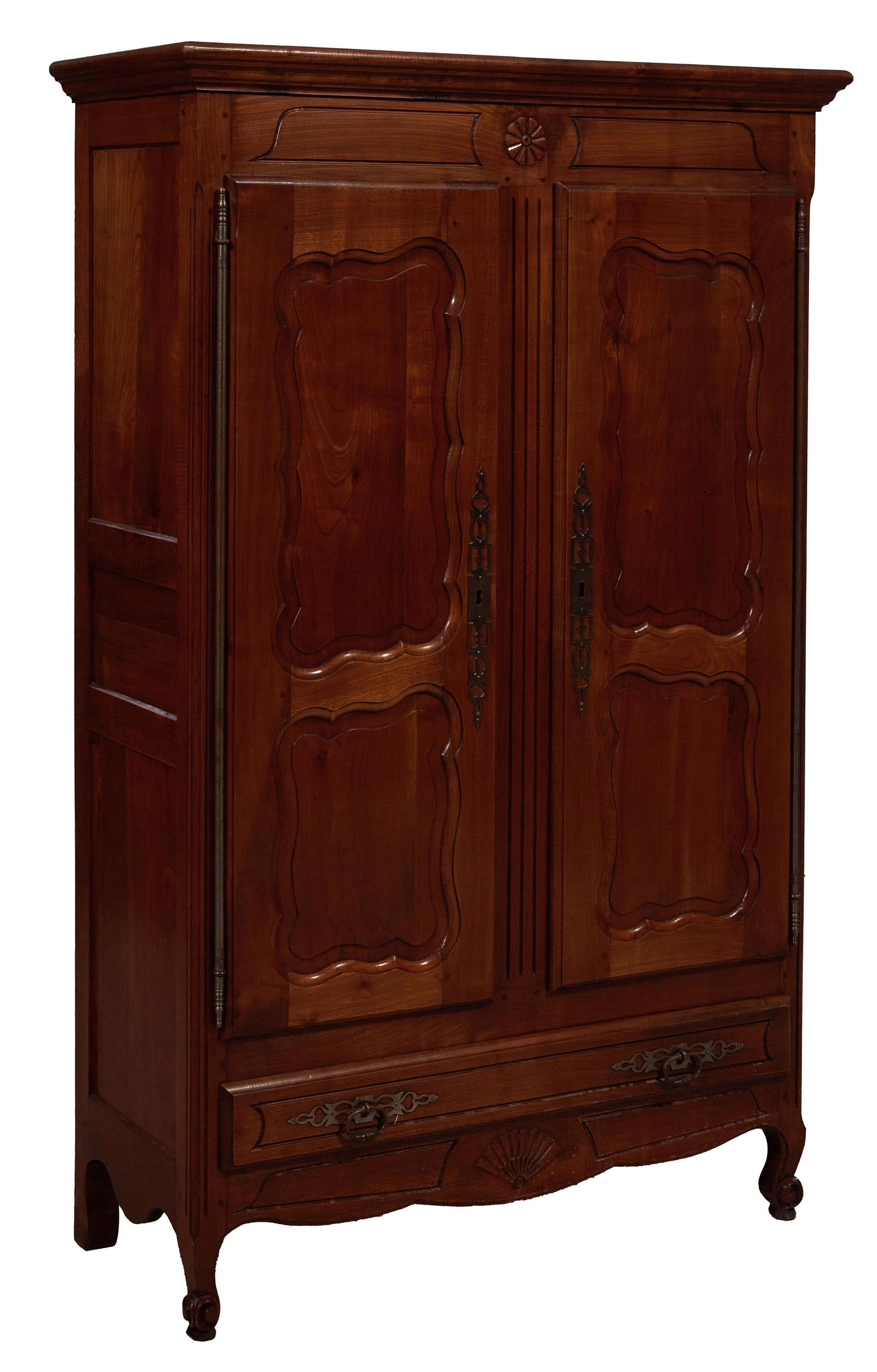 French Louis XV Style Carved Walnut Armoire, 20th c., H.- 67 3/4 in., W.- 44 in., D.- 16 3/4 in. (1 of 1)