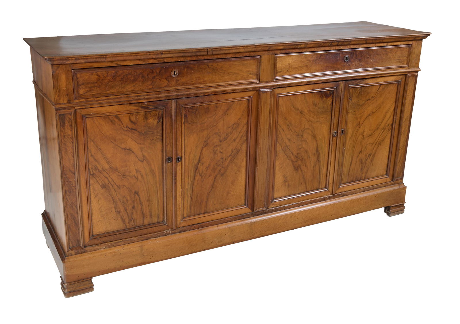 French Louis Philippe Walnut Sideboard, mid 19th c., H.- 42 1/4 in., W.- 80 1/8 in., D.- 21 in. (1 of 14)