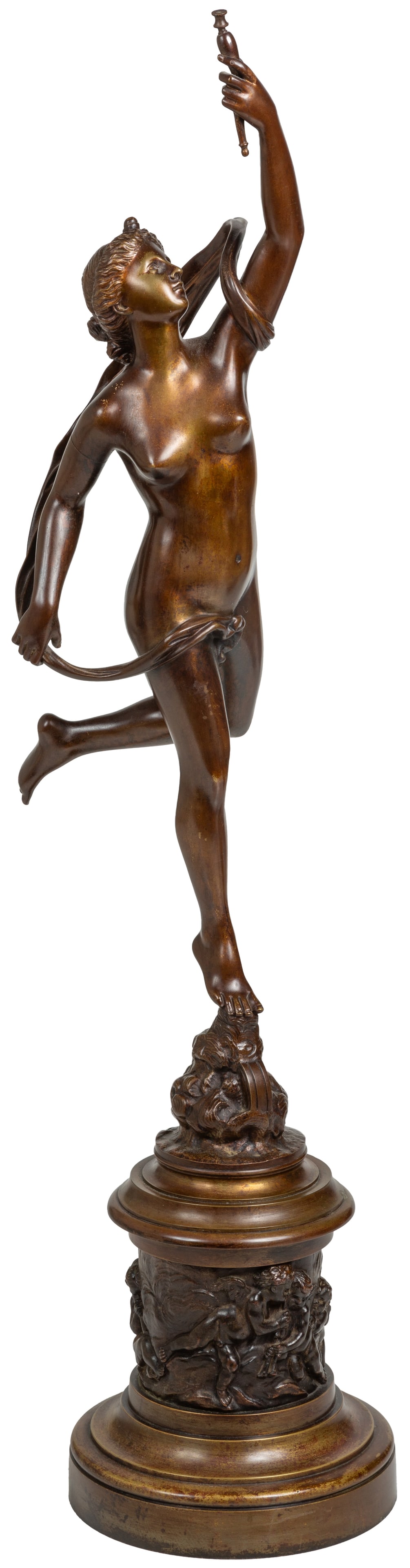 After Auguste Moreau (French, 1861-1906), "Aurora," 19th c., Figure- H.- 25 in., W.- 7 in., D.- 13 (1 of 2)