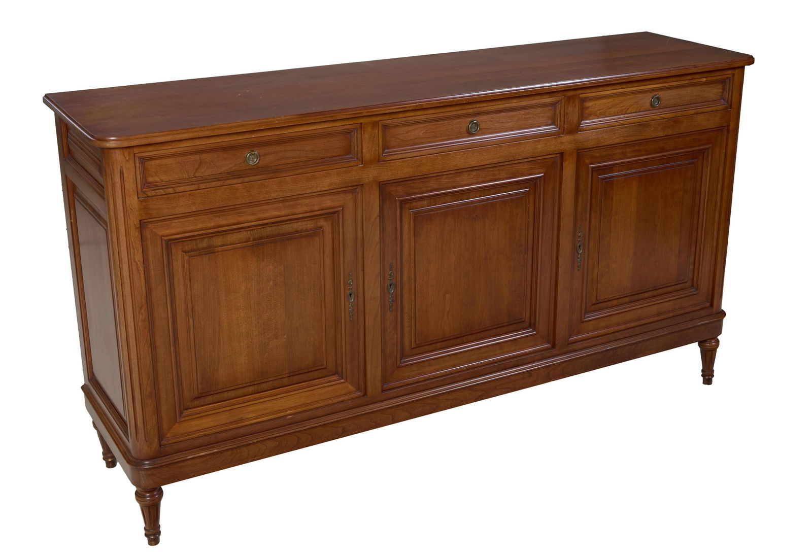 French Louis XVI Style Cherry Sideboard, 20th c., H.- 39 1/2 in., W.- 72 1/4 in., D.- 19 in. (1 of 18)