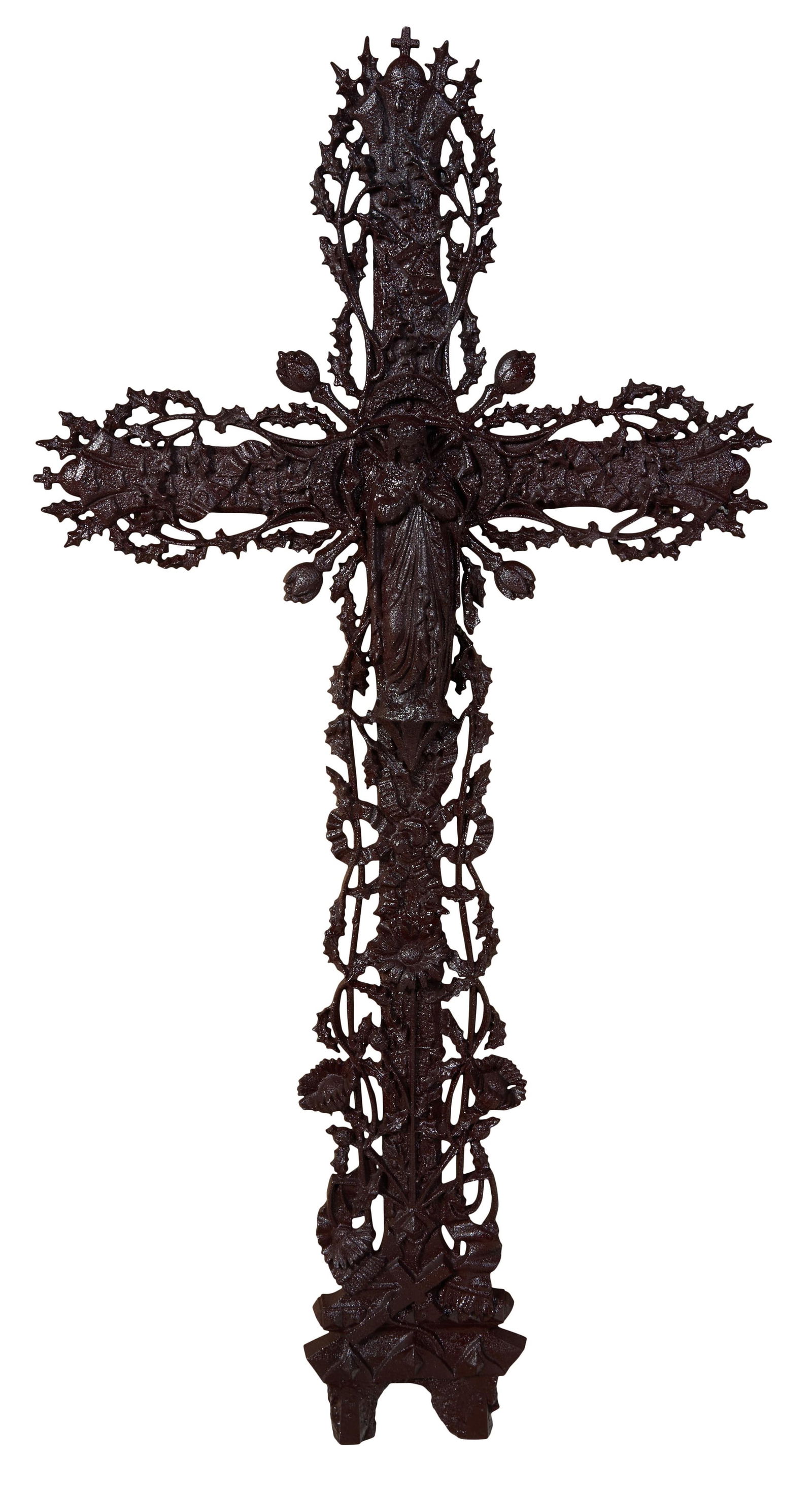 French Provincial Cast Iron Garden Cross, 19th c., H.- 50 in., W.- 25 in., D.- 3 in. (1 of 1)