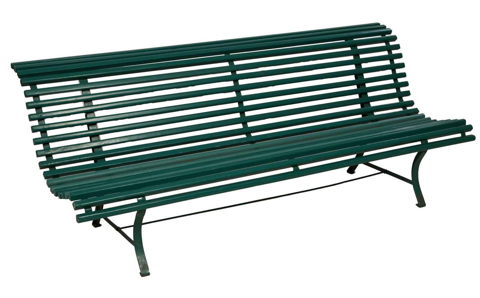 French Iron and Beech Garden Bench, late 19th c., H.- 34 in., W.- 71 in., D.- 28 in. (1 of 1)