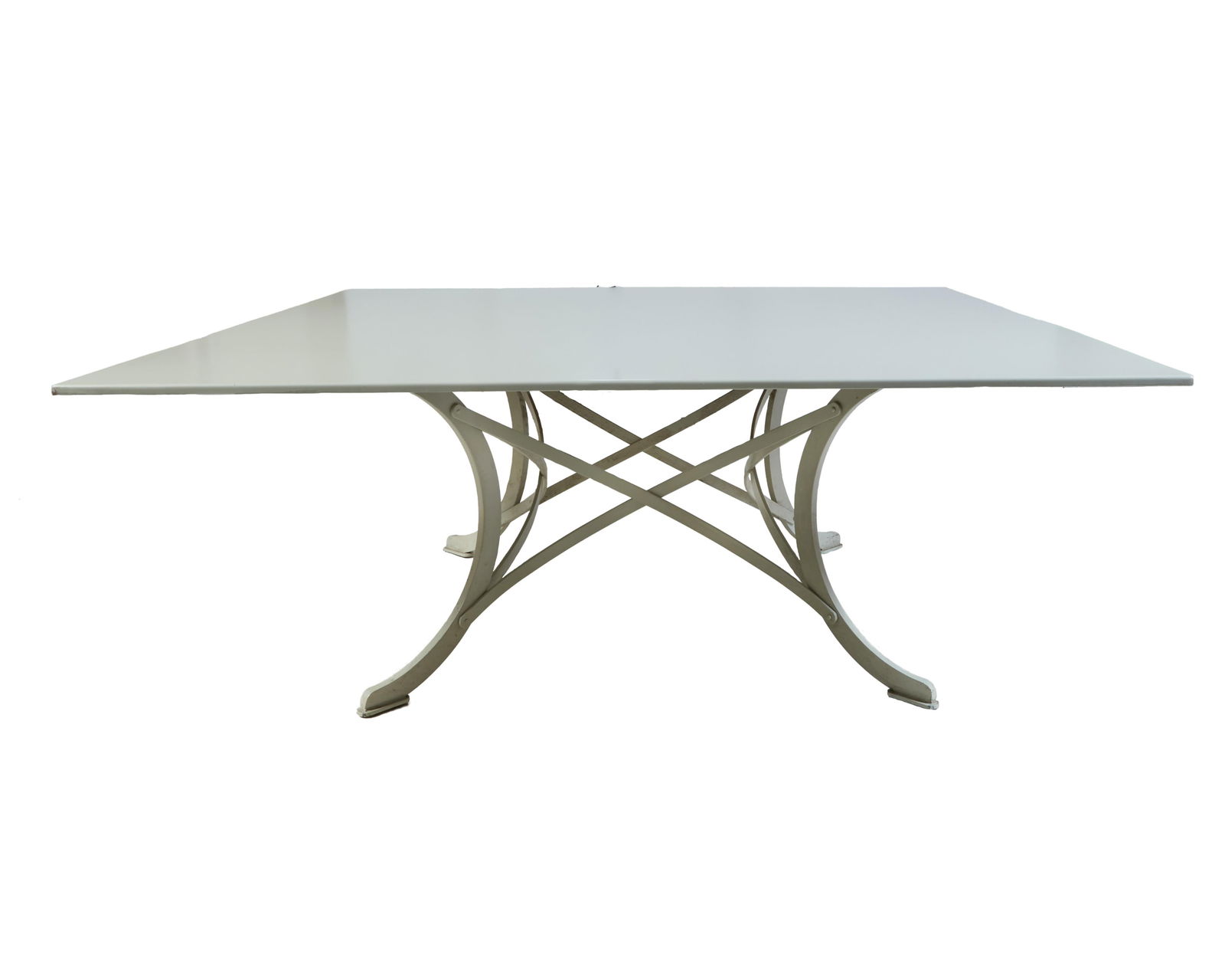 Monumental Parisian Wrought Iron Garden Table, France, 20th c., H.- 30 in., W.- 77 in., D.- 77 in. (1 of 1)