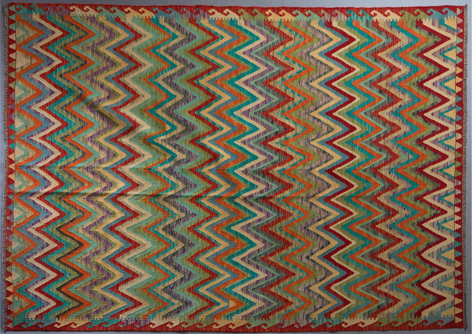 Turkish Missoni Design Flatweave Carpet, 7' 10 x 9' 9. (1 of 1)