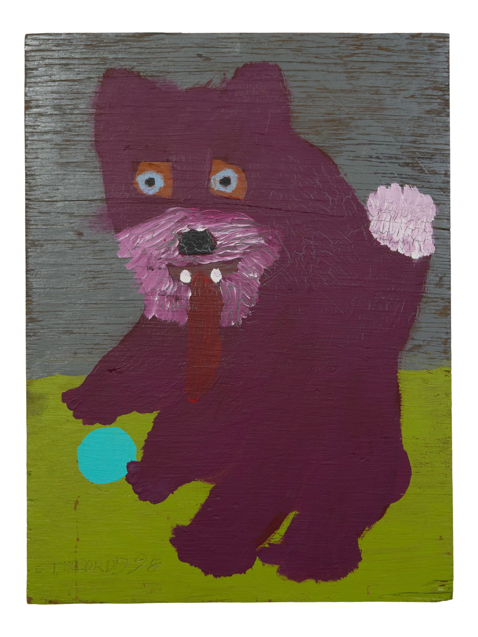 Jake McCord (American/Georgia, 1945-2009), "Purple Dog with Ball," 1998, H.- 20 in., W.- 15 in. (1 of 5)