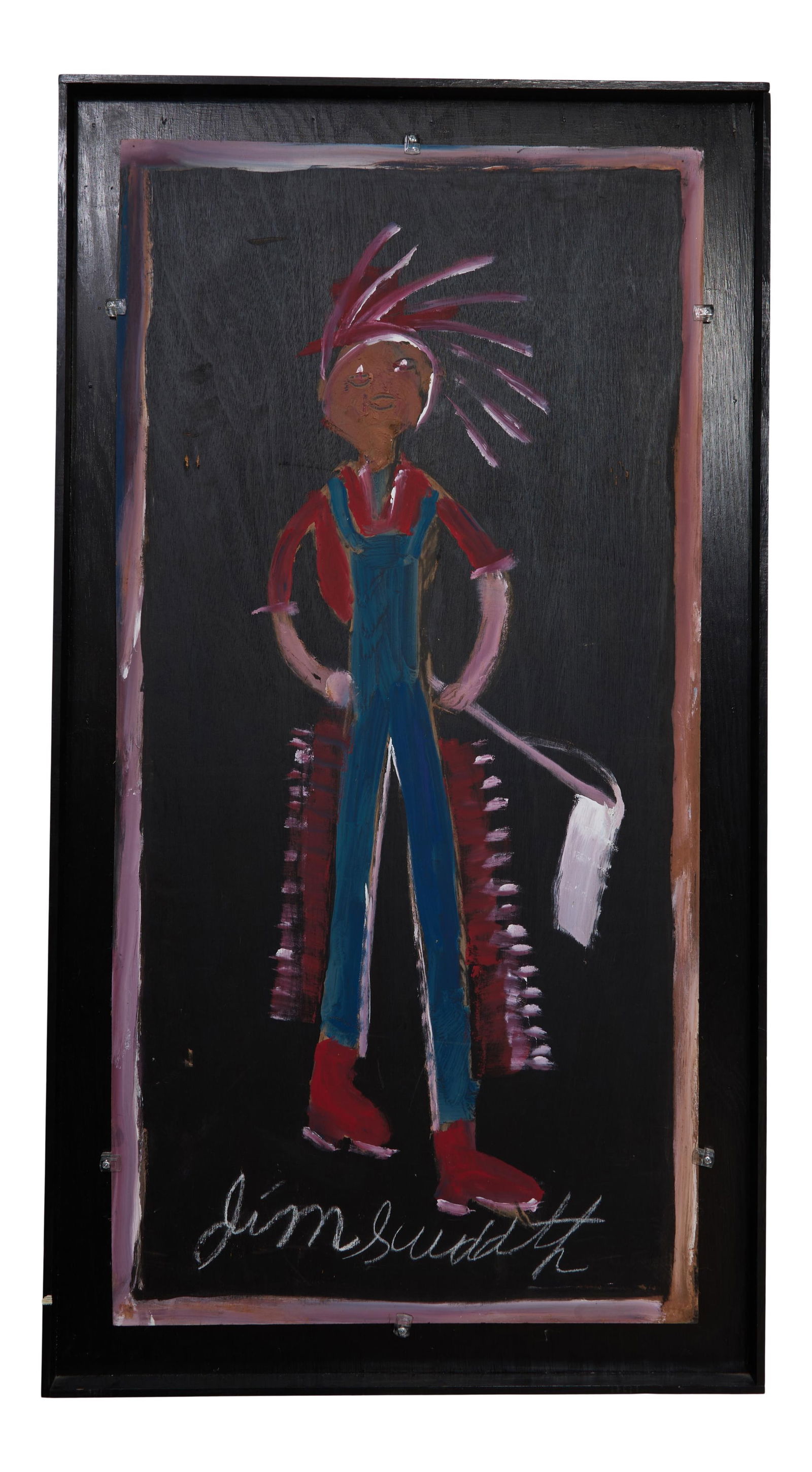 Jimmy Lee Sudduth (American/Alabama, 1910-2007), "Boy as Indian Chief," H.- 48 in., W.- 24 in., (1 of 4)
