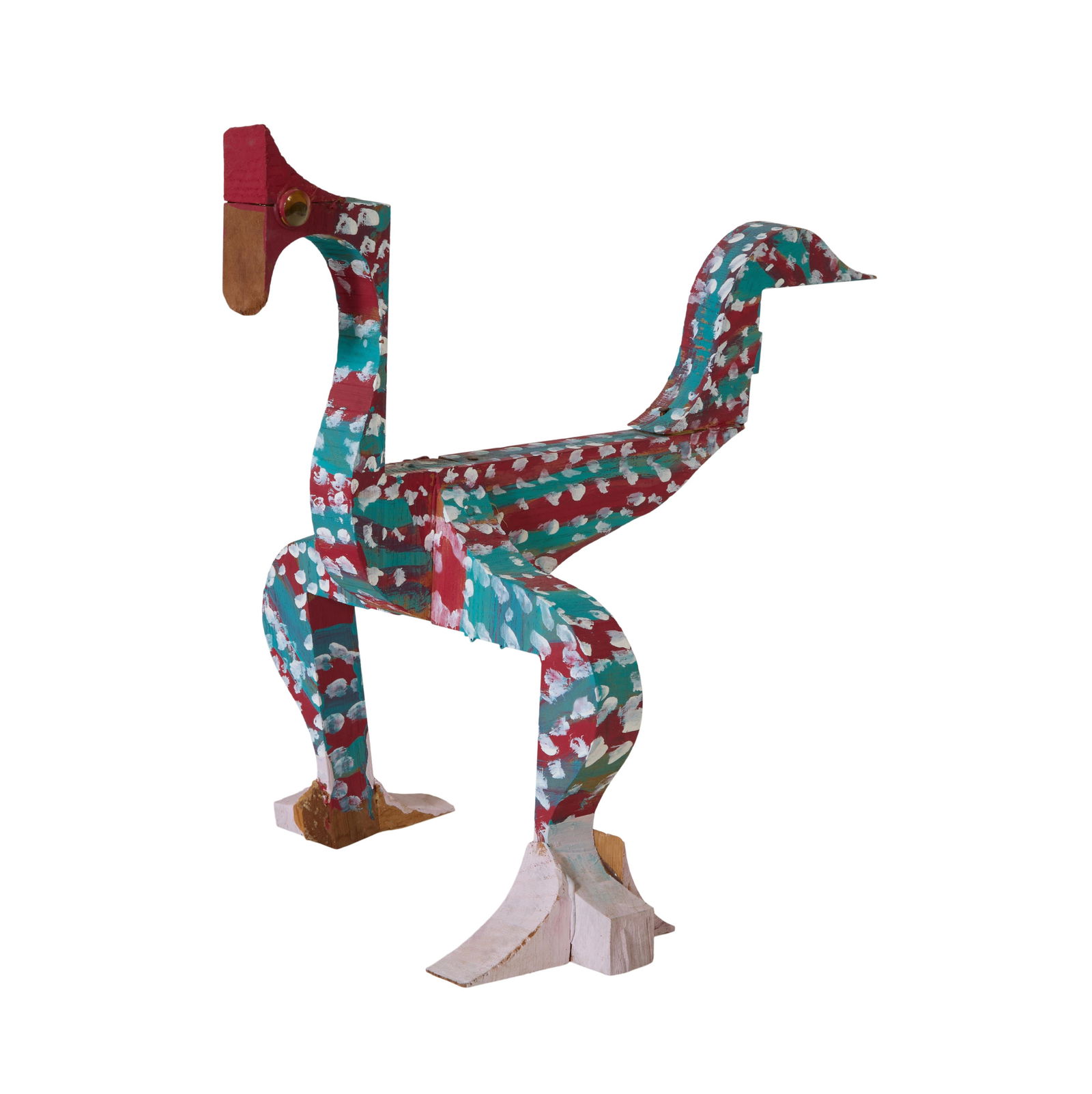 Attributed to Marvin Finn (American/Kentucky, 1913-2007), "Rooster," H.- 14 in., W.- 15 1/2 in., D.-: Attributed to Marvin Finn (American/Kentucky, 1913-2007), "Rooster," painted wood carving, unsigned, H.- 14 in., W.- 15 1/2 in., D.- 10 1/2 in. Provenance: The Curated Collection of Daryl Sue and Leon