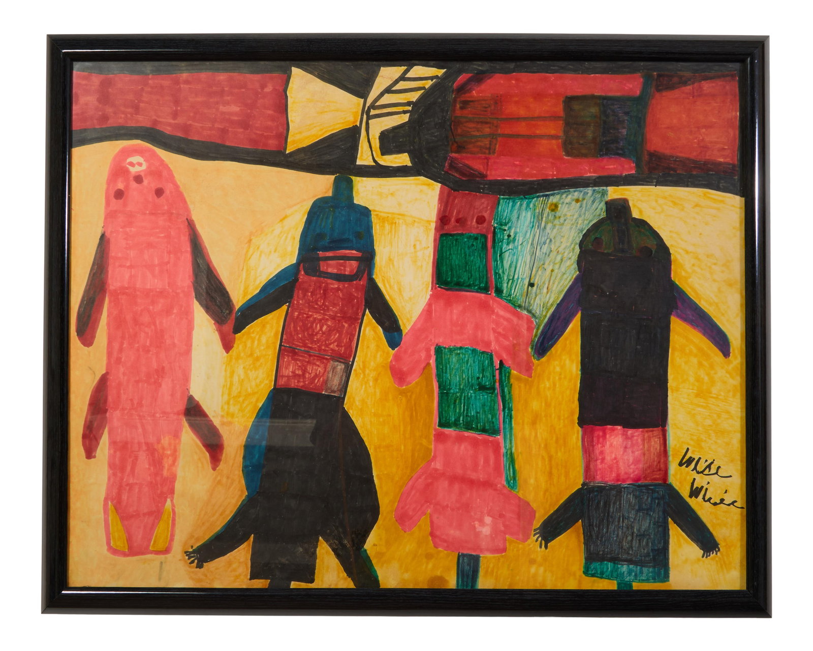 Willie White (American/Mississippi/Louisiana, 1908-2000), "People," Sight- H.- 21 1/2 in., W.- 27 (1 of 4)