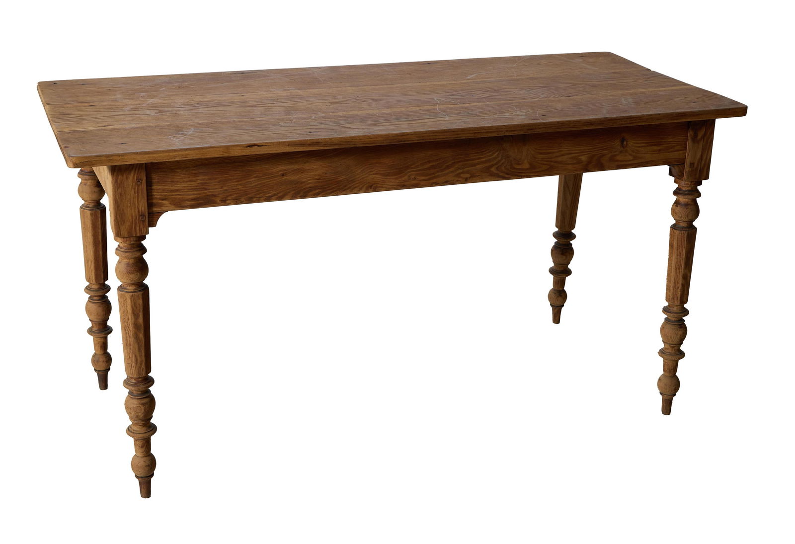French Louis Philippe Style Pine Farmhouse Table, 19th c., H.- 31 in., W.- 59 in., D.- 24 3/4 in. (1 of 1)